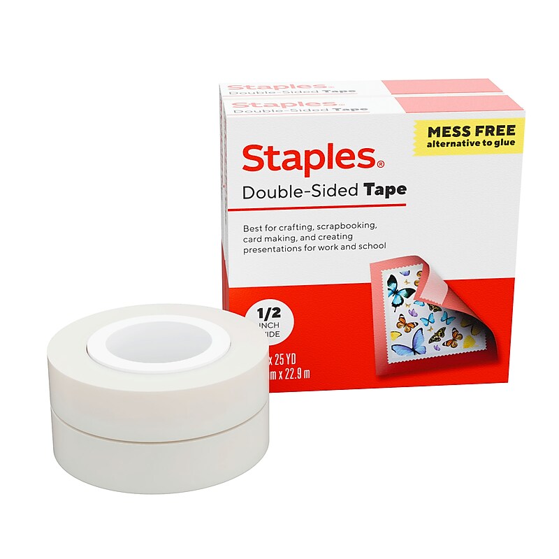 Staples Double-Sided Tape Refill, 1/2" x 25 yds., 2/Pack (ST62846) image 1