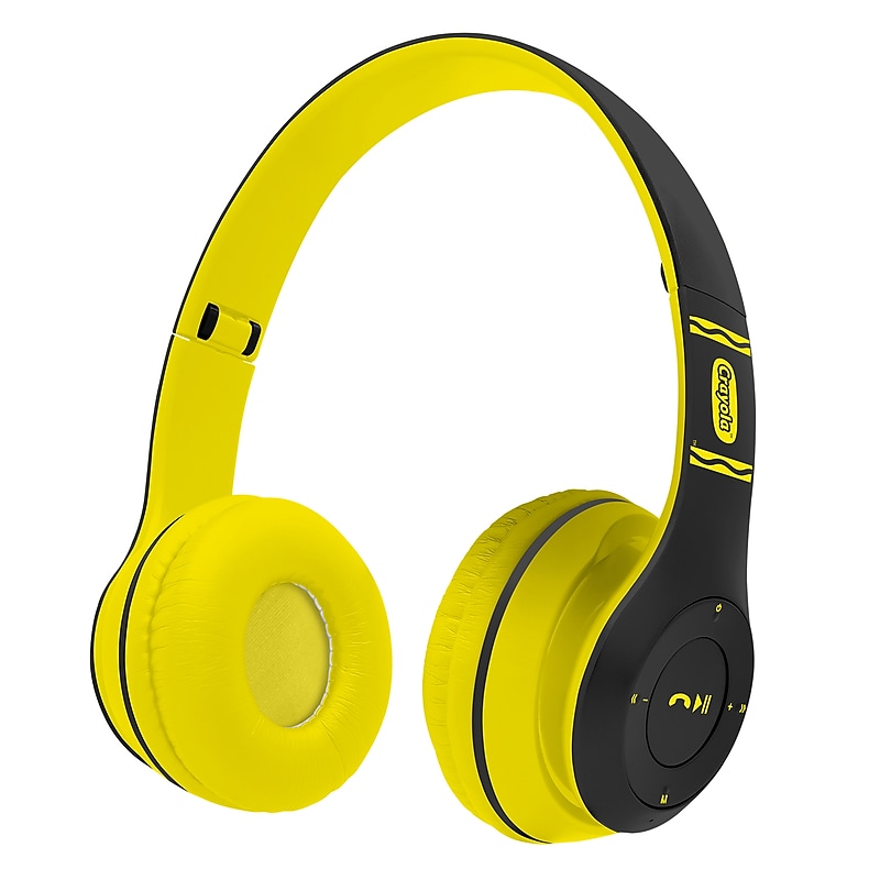 Crayola Boost Active Wireless Over-Ear Headphones, Bluetooth, Black/Yellow (CHPBT348) image 1