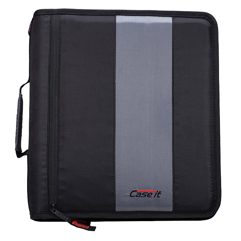 Case It Classic 2" 3-Ring Zipper Binders, Black (D-251 BLK) image 1