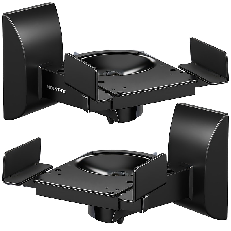 Mount-It! Speaker Wall Mounts with Sliding Clamps, Black, 2/Pack (MI-SB37) image 1
