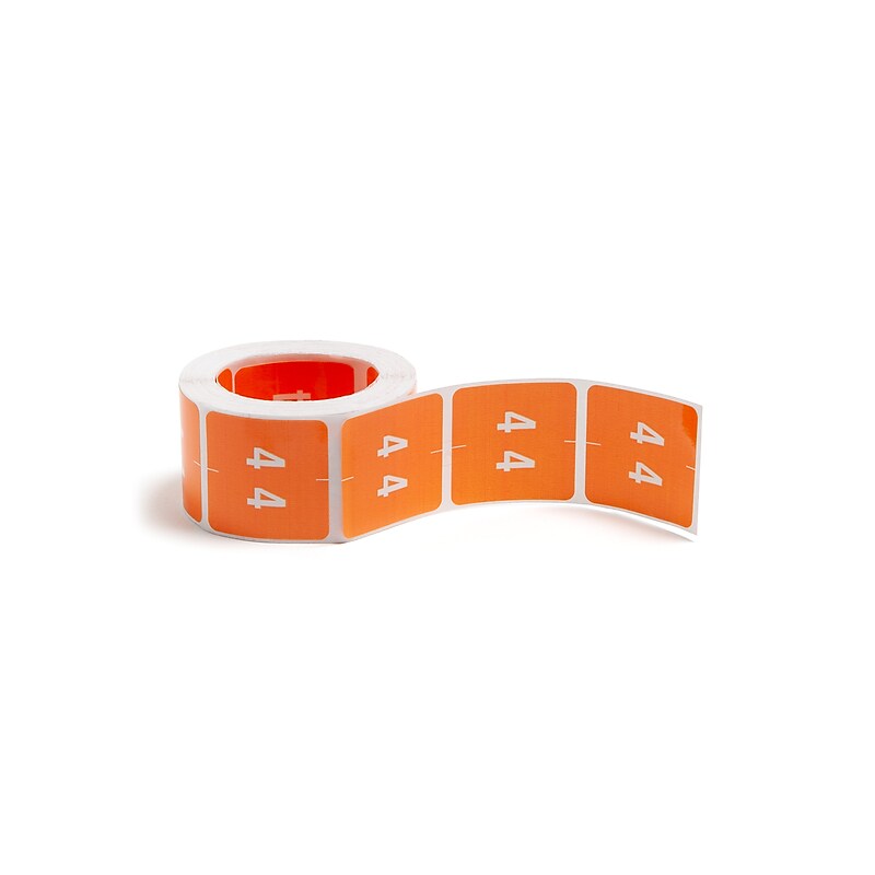 Smead DCC Labels File Folder Label, 4, Orange, 250 Labels/Pack (67424) image 1