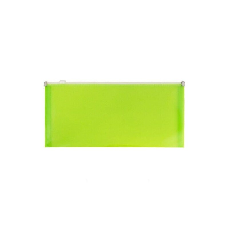 JAM Paper Premium Plastic Expanding Wallet with Zipper Closure, 5" x 10", Lime Green, 3/Pack (921Z1LIX3) image 1