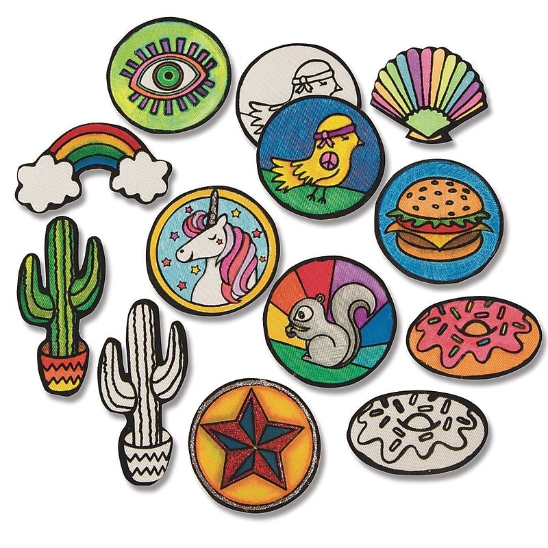 S&S Velvet Art Iron-On Patches to Color, 100/Pack (PS1458) image 1