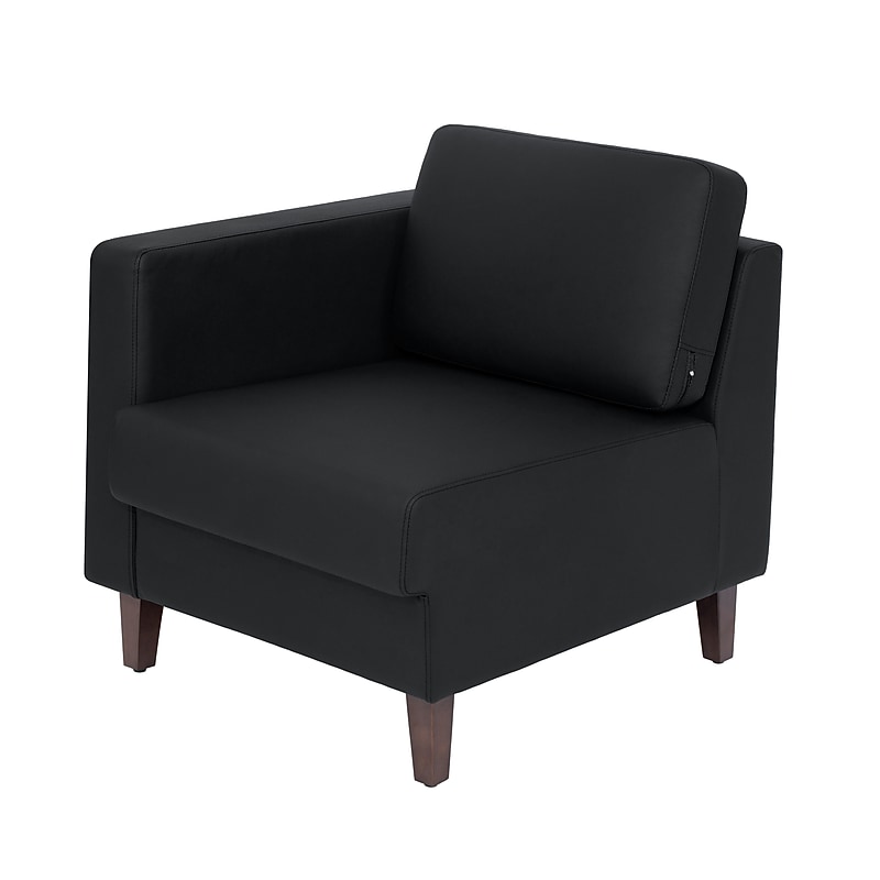 Flash Furniture Hercules Artemis LeatherSoft Left Arm Reception Chair, Black (ZB8921CLABLK) image 1