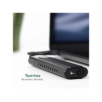 Plugable M.2 USB 3.1 NVMe External Hard Drive Enclosure, SSD, Black (USBC-NVME)