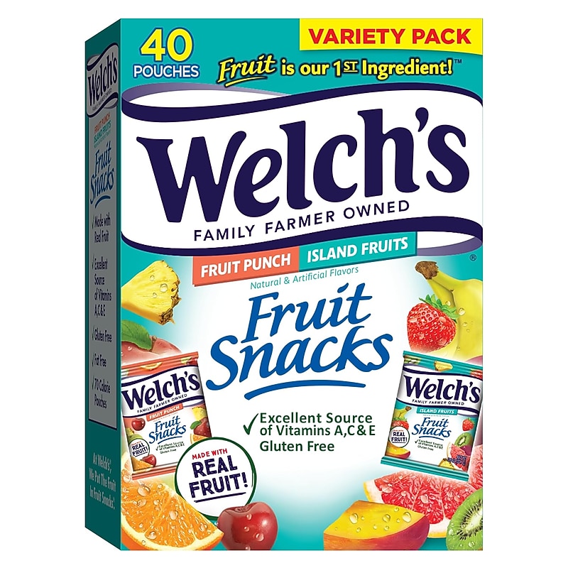 Welch's Gluten Free Fruit Snacks Variety Pack, 40 Packs/Box (84061) image 1
