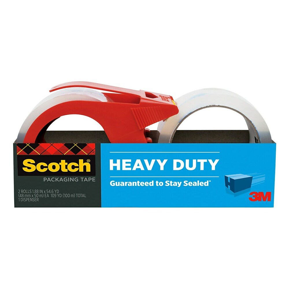 Scotch® Heavy-Duty shipping tape and dispenser, 2/pk