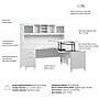 Bush Home Somerset 72W L-Shaped Sit to Stand Desk with Hutch, White (SET015WH)~#|#~8FA613EB-9483-4BC5-8ACF595D34C5972E_sc7