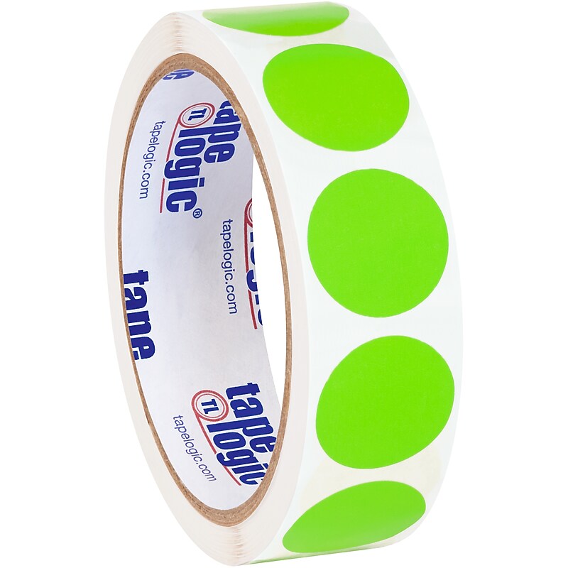 Tape Logic Hand Written Removable Labels, 1" Dia., Fluorescent Green, 500 /Roll (DL1389FG) image 1