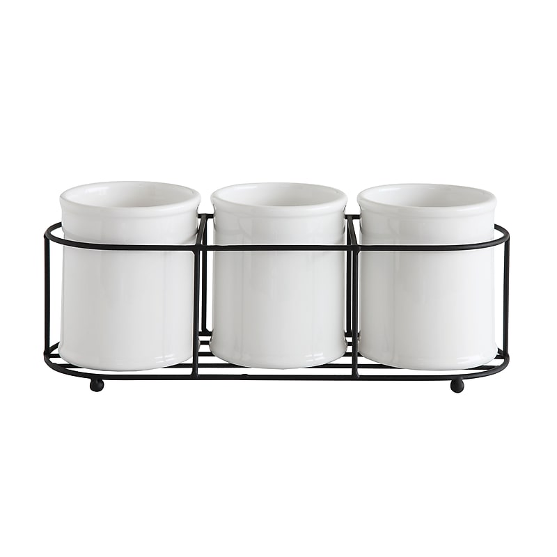 Storied Home Ceramic Organizers, White (DA6834) image 1
