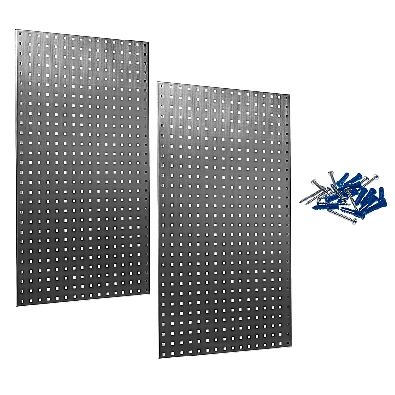 Triton Products LocBoard 24" x 42" x 9/16" Stainless Steel Square Hole Pegboards, 2/Set (LB2-S) image 1