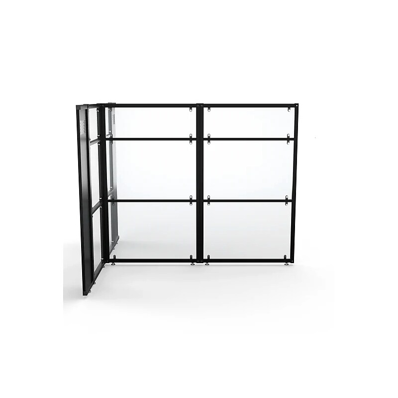 VersaDesk WorkNest 66"H x 79.5"W T-Shaped Cubicle Panel Workstation, Black (WNCT-7296-B) image 1