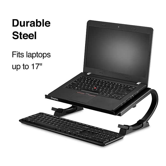 Staples TECH 14.75 x 11.25 Steel Adjustable Laptop Stands Black 51232 Staples