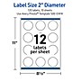 Avery Laser/Inkjet Circle Multipurpose Labels, 2" Dia., White, 120/Pack (S00EWW)~#|#~8FBE49E6-3EDB-436B-AB31E38F1DD1FABF_sc7