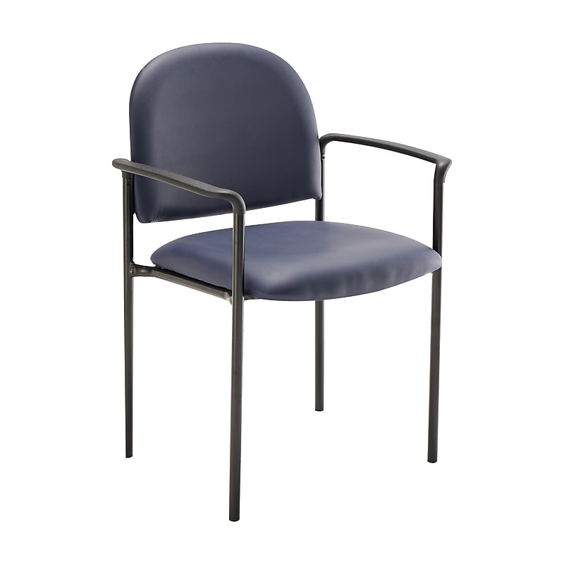 Flash Furniture Tiffany Vinyl Reception Side Stacking Chair, Navy (BT5161NVYVINYL) image 1