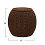 Household Essentials Handwoven Paper Rope Barrel Wicker Storage Basket Side Table, Brown (ML-4228)~#|#~8FC4EEEC-FAAA-4B8B-A40D63A0E636706D_sc7