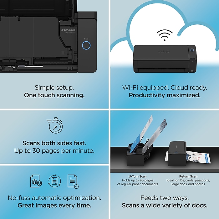 RICOH ScanSnap IX1300 Wireless Duplex Document Scanner RICOH ScanSnap IX1300 Wireless Duplex Document Scanner