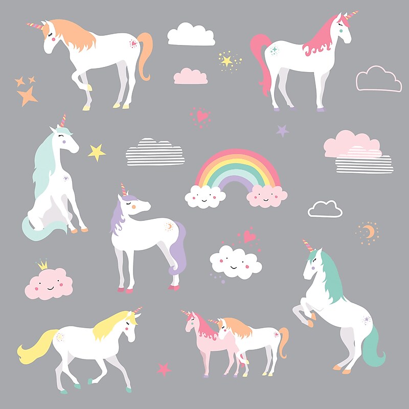 York Wallcoverings Unicorn Magic Children's Decals, Fantasy (RMK3628SCS) image 1