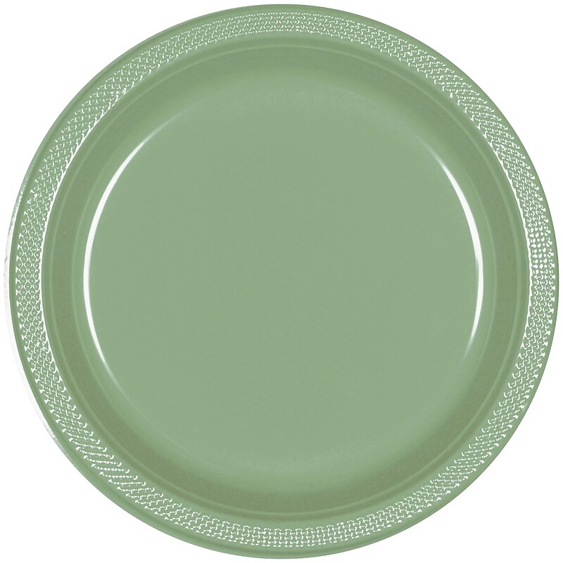 Party City 10.25" Plastic Plates, Jade, 20/Pack (AM43015-166-NS) image 1