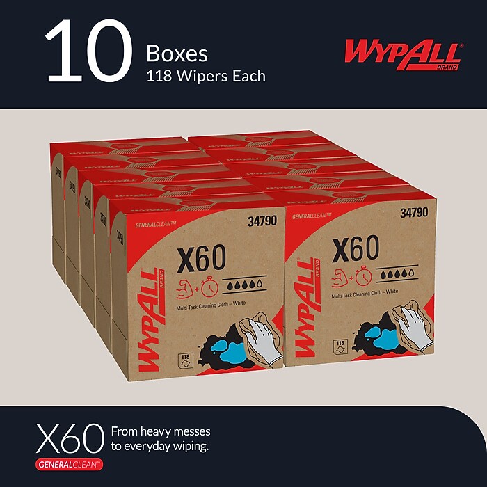 WypAll GeneralClean X60 Fabric Cleaning Wipers, 16.8