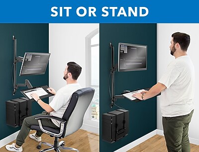 Mount-It! Adjustable Monitor Wall Mount Workstation, Up to 32″, Black (MI-7991) Sansujyuku sansujyuku.com