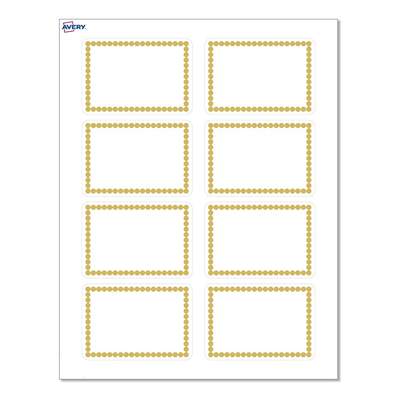 Avery Laser/Inkjet Rectangle Multipurpose Labels, 2-1/3" x 3-3/8", White, 80/Pack (S00-EY1) image 1