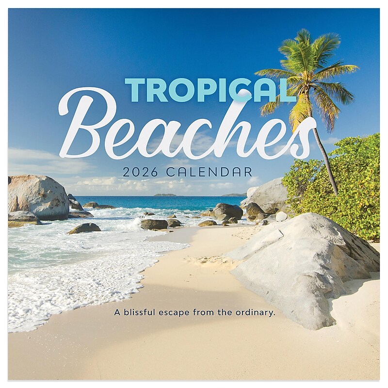 2026 TF Publishing 12" x 17" TF Publishing 7" x 7" Tropical Beaches Mini Calendar 26-2012 image 1