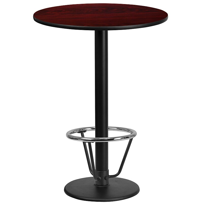 Flash Furniture 24" Round Laminate Table Top with Round Base, Mahogany (XURD24MATR18B3F) image 1