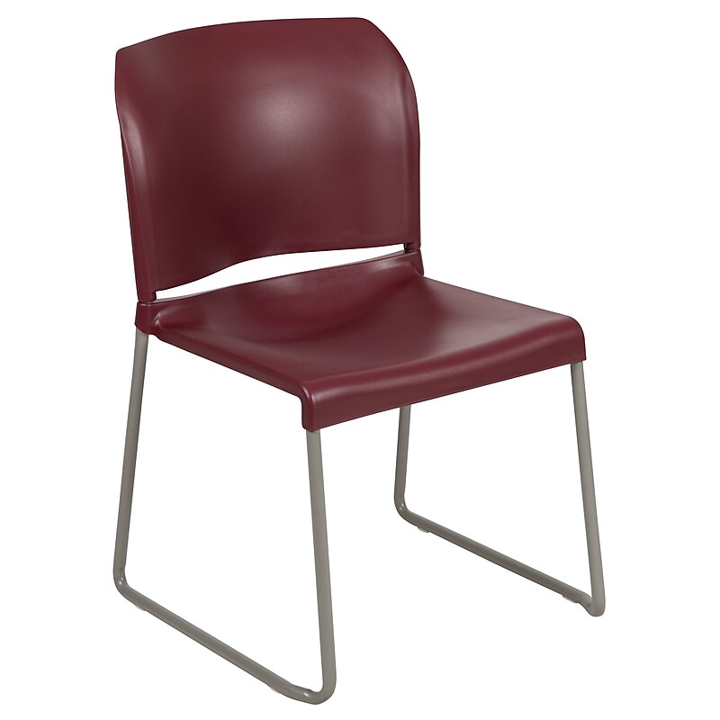 Flash Furniture HERCULES Series Plastic Contoured Stacking Chair, Burgundy/Gray (RUT238ABY) image 1