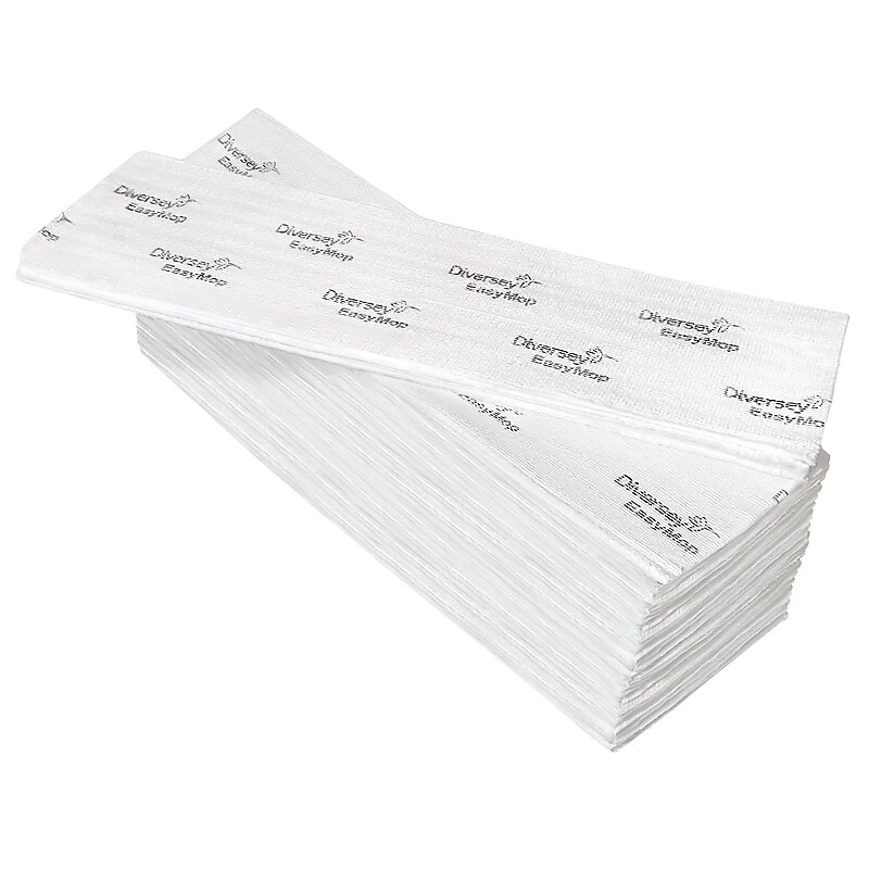 Diversey EasyMop Microfiber Dust Mop Pads, White, 50/Pack (D1232214) image 1