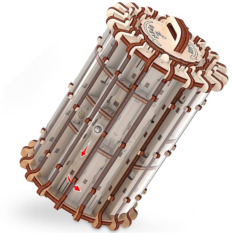 Mr.Playwood Labyrinth Scroll & Hole 3D Wooden STEM Puzzle, 100 Pieces/Set (AVRAV1612203) image 1