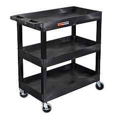 Luxor TUFFY XL 3-Shelf Multi-Purpose Utility Cart, Black (EC111-B
