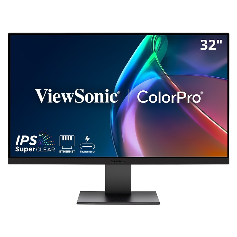 ViewSonic ColorPro 32" 4K Ultra HD 60Hz LCD Monitor, HDR400, Height Adjustable, Universal Docking Station, Black (VP3276T-4K) image 1