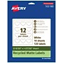 Avery EcoFriendly Heart Shaped Laser/Inkjet Multipurpose Labels, 2-9/32" x 1-27/32", White, 120/Pack (94603)~#|#~900F5BC4-3C3A-4701-BD9733AF3F047AF5_sc7