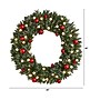 Nearly Natural 4' Oversized Pre-Lit Frosted Holiday Christmas Wreath with Ornaments and 40 LED Globe Lights (W1275)~#|#~9011EC24-5A3F-496B-8B2DE0B5D1174F3D_sc7