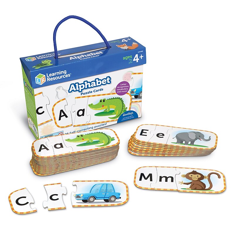 Learning Resources Alphabet Self Correcting Puzzle Cards, 26/Set (LER6089) image 1