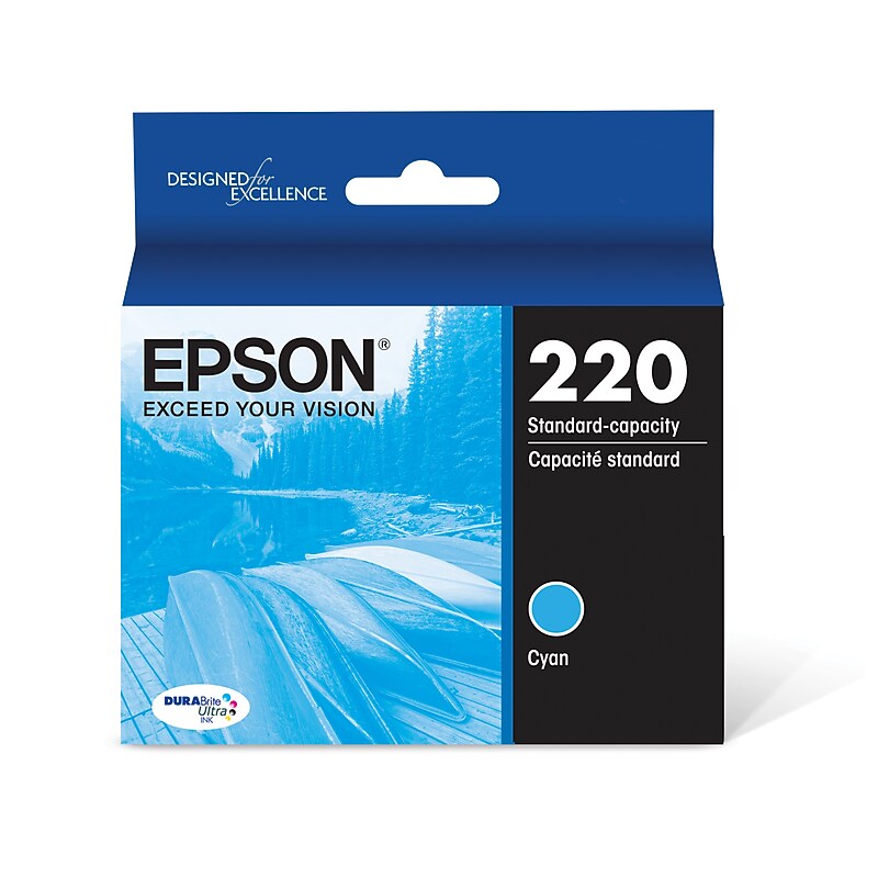 Epson T220 Cyan Standard Yield Ink Cartridge (T220220-S) image 1