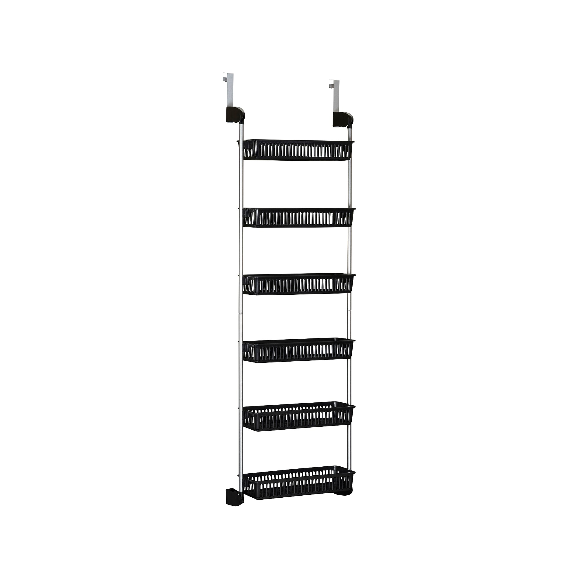 Household Essentials 6-Shelf Plastic Over-the-Door Storage Rack, 18″, Black (2157-1) Sansujyuku sansujyuku.com