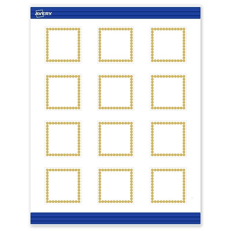 Avery Pre-Printed Gold Beads Design Matte Blank Card, White, 120/Pack (S00-DJE) image 1