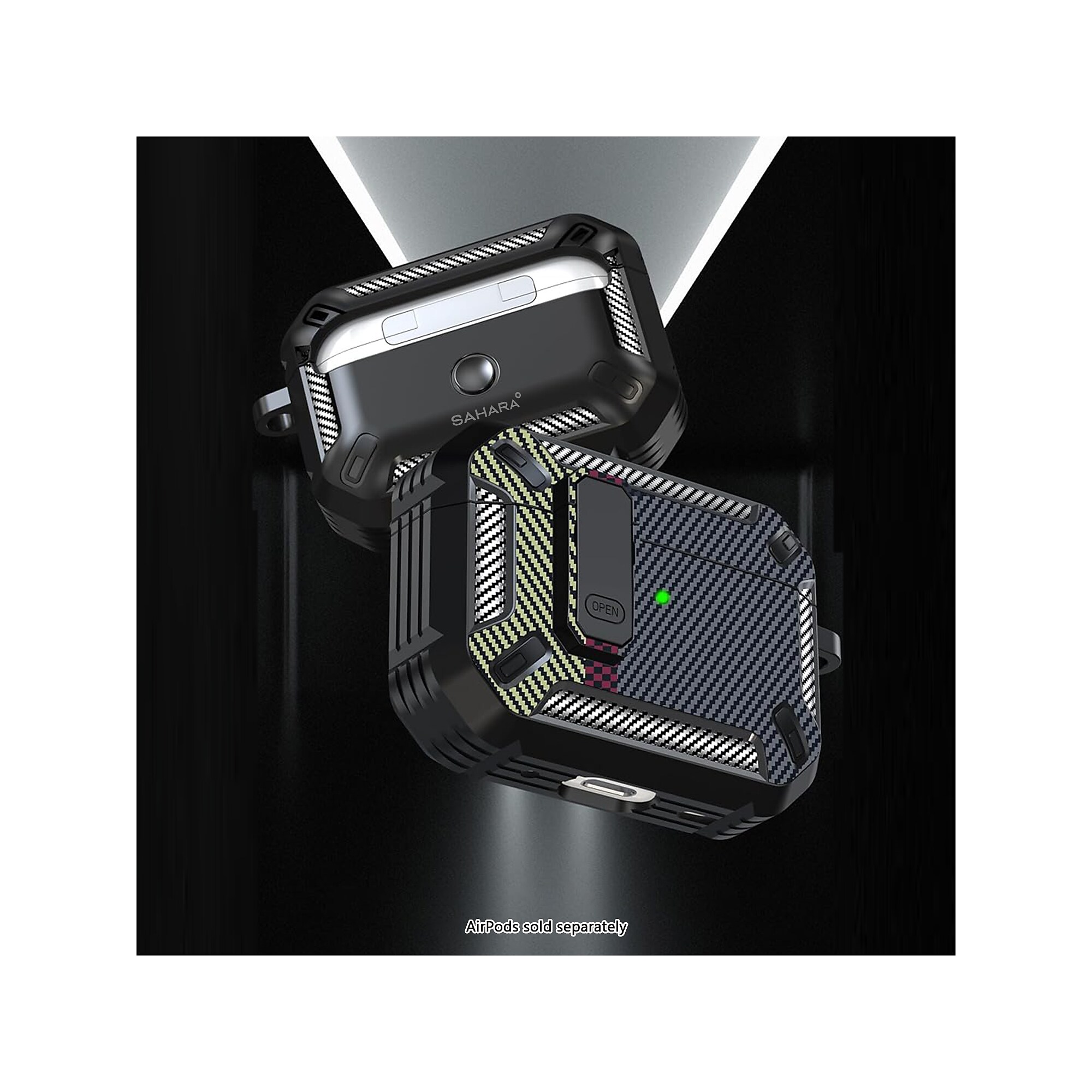 SaharaCase Raider Series Heavy Duty Secure Lock Case for Airpods Pro 3, Shock Absorbing Corners, Carbon Black (HP00221) Sansujyuku sansujyuku.com