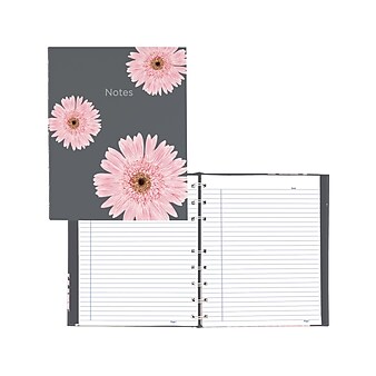 Blueline Pink Daisy NotePro Notebook, 7.25" x 9.25", College-Ruled, 75 Sheets, Gray/Pink (A6016.01)