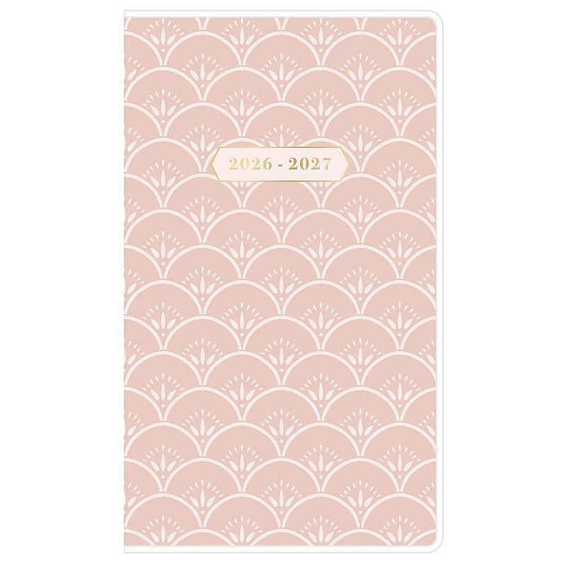 2026 Blue Sky Orange Floral 3.625" x 6.125" Calendar Year Monthly Planner, Plastic Cover, Multicolored (156211) image 1