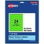 Avery Laser/Inkjet Multipurpose Oval Labels, 1" x 2", Neon Green, 960/Pack (94053)~#|#~903FAC4A-1456-40E5-82B4C72DB21FD5A9_sc7