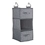 Household Essentials 3‑Shelf Hanging Closet Organizer with Hooks in Poly Linen and PEVA Shelving, Gray (HH7504-1)~#|#~9041783E-B707-45DC-AE1891352F1A18DA_sc7