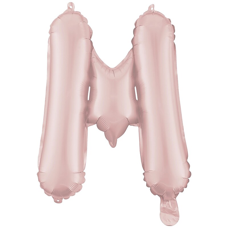 Party City (Air-Filled) 16" "M" Foil Balloon, Dusty Rose (AM 1 100080-92) image 1