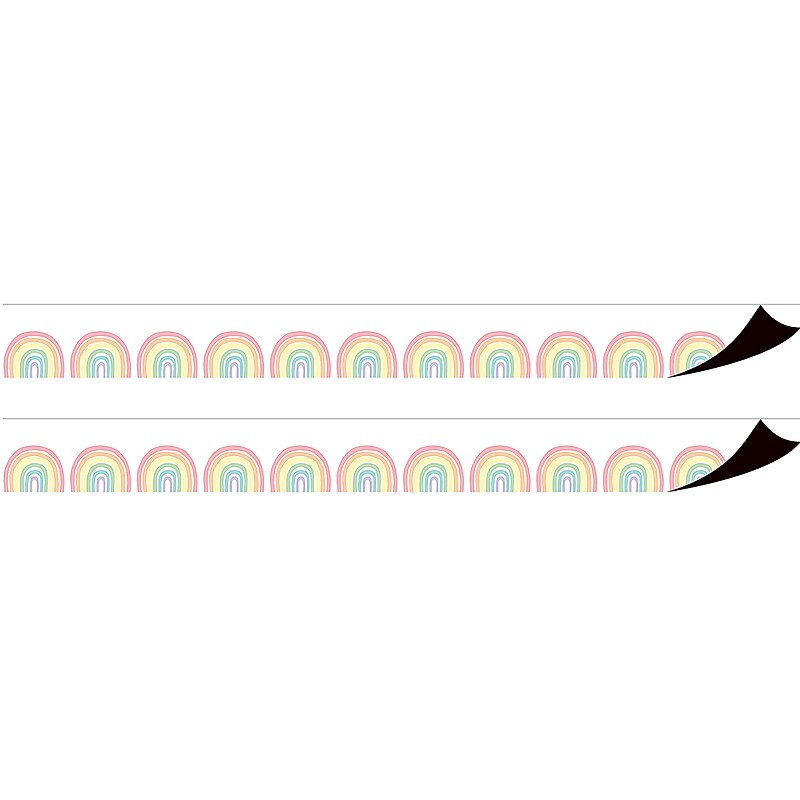 Teacher Created Resources Pastel Pop Rainbows Magnetic Border, 1.5" x 2', 12/Pack, 2/Bundle (TCR77574-2) image 1