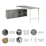 Bush Business Furniture Hustle 72"W Computer Desk and Low Storage Cabinet with Doors and Shelves, Platinum Gray (HUS012PG)~#|#~904F34A8-DD06-41C7-9E4E403F506A19BE_sc7