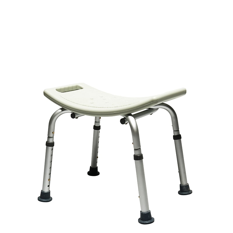 Lumex Knock Down Bath Bench, Without Backrest, Aluminum Frame, 350 Lb. Capacity, White (7931KD-1) image 1