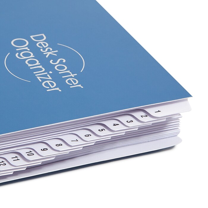 Smead Plastic Indexed Desk File, Numerical Index, Navy Blue (89294