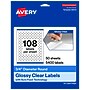 Avery Round Laser/Inkjet Multipurpose Labels, Clear, 108 Labels/Sheet, 50 Sheets/Pack (19479311185)~#|#~90632313-8CDD-4082-B4D5C7FE3613B3E3_sc7